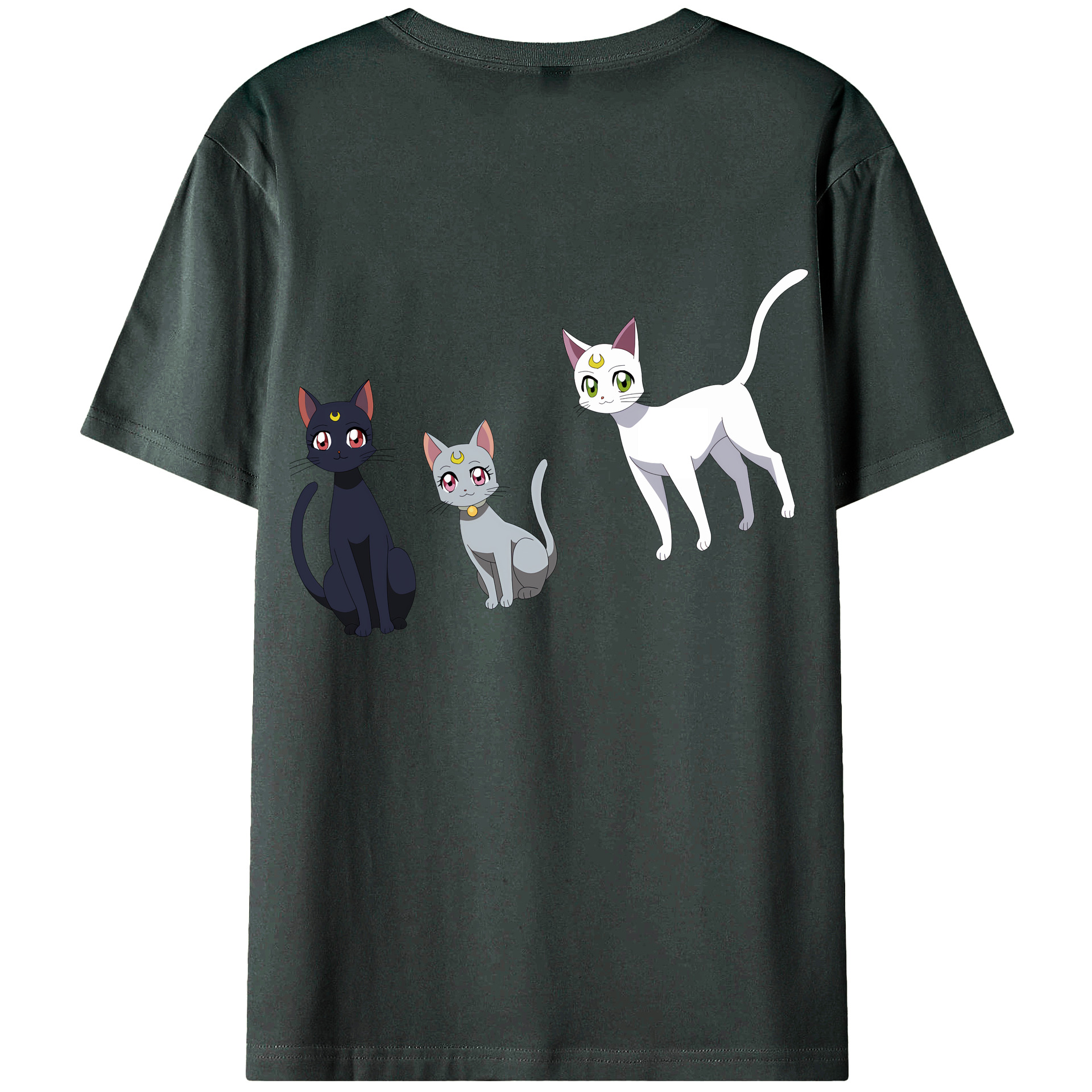 （画像用） 美少女戦士セーラームーン Sailor Moon 綿100％ メンズ半袖Tシャツ（バックプリント） 通気性